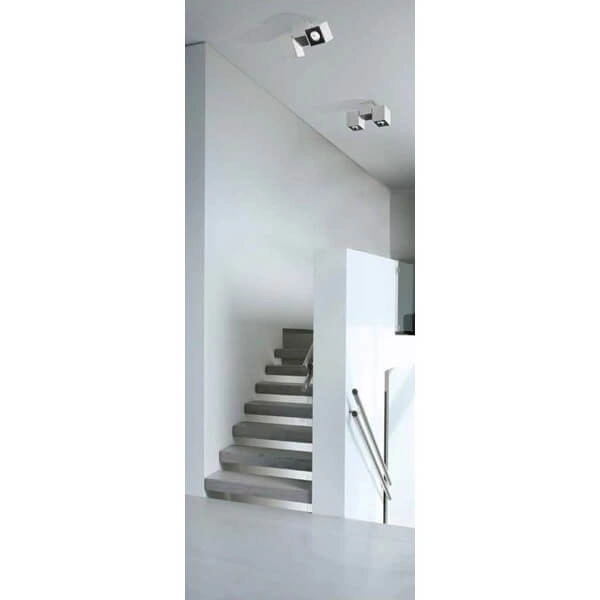 Metalowa lampa sufitowa Flavio AZ0791 kostka biała czarna