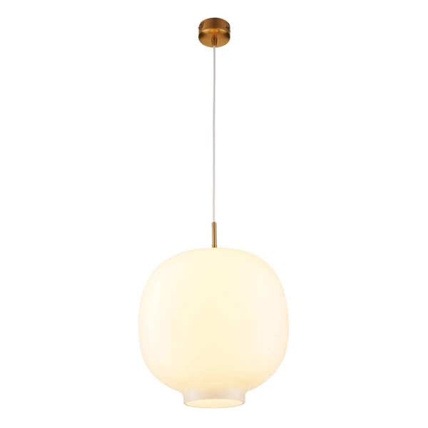 Zwisowa lampa sypialniana Boni ST-9960P/L white szklana kula nad stół biała