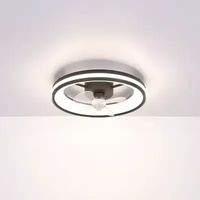 Okrągły lampowentylator GATIAN 3651 Globo LED 30W 2700-6500K czarny biały
