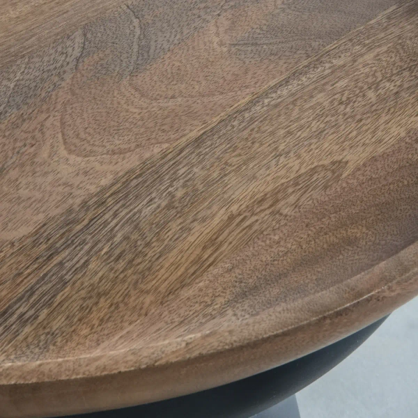 Okrągły stolik kawowy Alabama 5059413392078 czarny drewniany