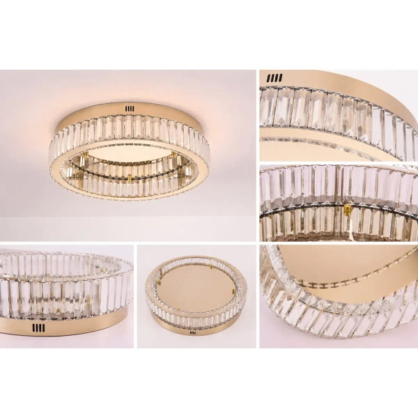 Plafon kryształowy APOLLO ST-8876W-50 złoty LED 12W glamour