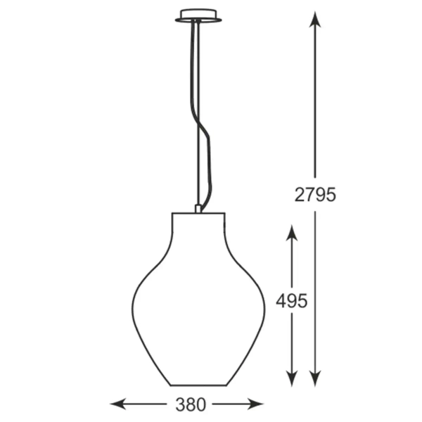 Szklana lampa wisząca BRESSO P19066A-D38 łezka nad stół chrom lustrzana