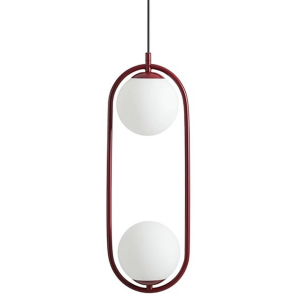 Lampa kulista wisząca Riva 1086H15 eliptyczna czerwona