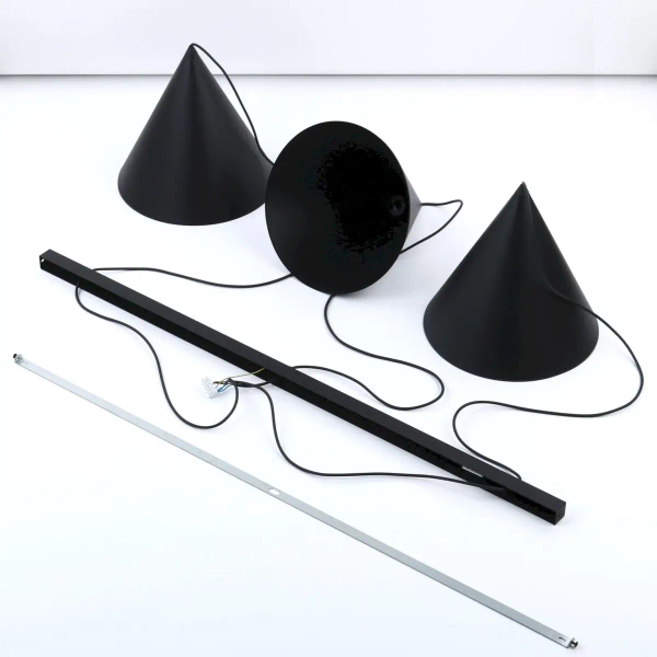 Lampa wisząca potrójna CONO 10060 do salonu trójkątna czarny