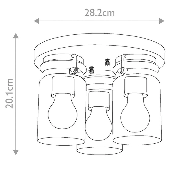 Potrójny plafon szklany Brinley KL-BRINLEY-F-NI Kichler przezroczysty nikiel
