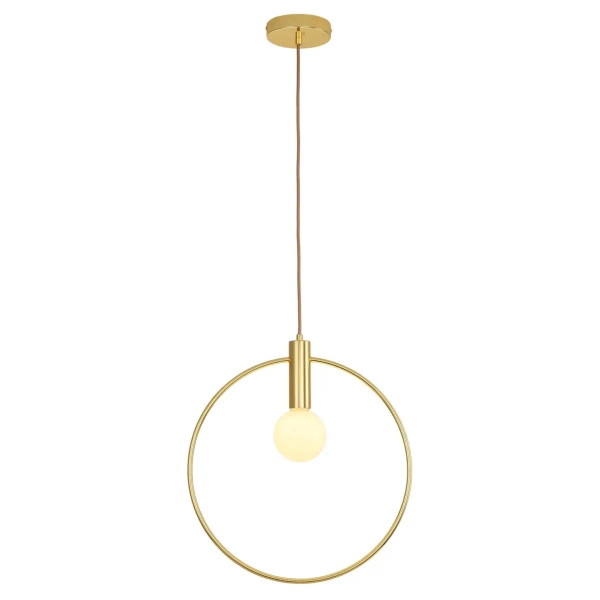 Pierścieniowa lampa wisząca BELLA DP0001A-400R do sypialni złota