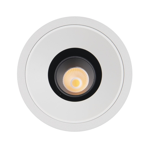 Zestaw biały wpust Galexo H0106 + RH0106/H0107 BLACK Maxlight LED 7W 3000K pierścień czarny