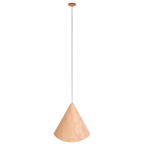 Ekologiczna wisząca lampa Sakura P0609 stożek nad stolik drewniana