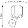 Metalowa lampa ścienna Hopton 106003 szklana nikiel