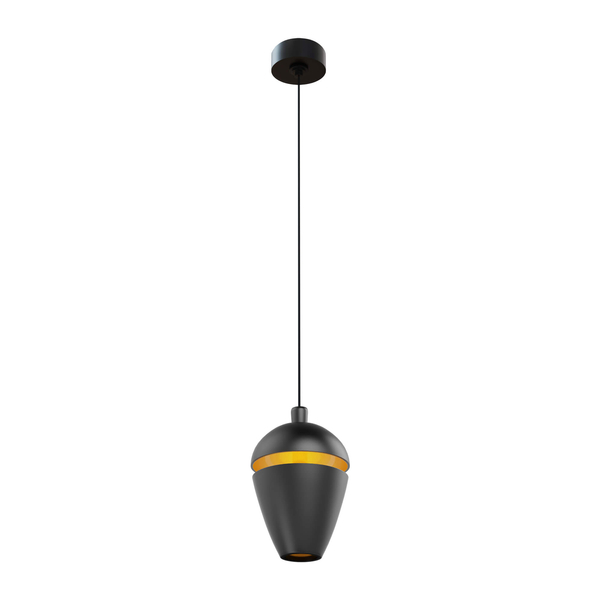 Wisząca lampa loftowa Cometshine P0471 LED 8W 3000K do holu czarna złota