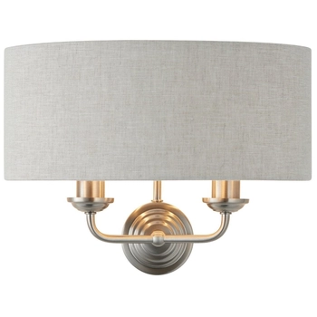 Lampa ścienna abażurowa Highclere 94403 Endon beżowy chrom