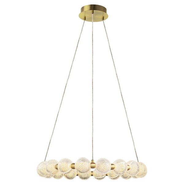 Okrągła wisząca lampa Diamond LP-2202/18P GD Light Prsetige szklana złota