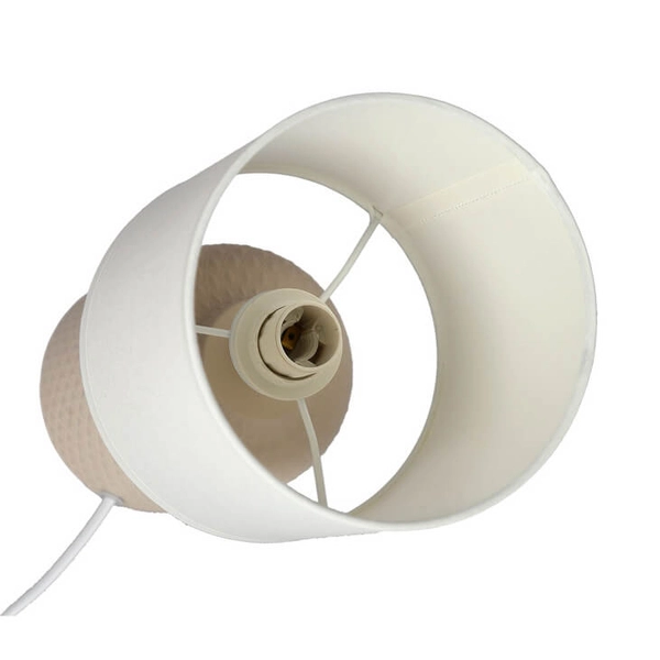 Ceramiczna lampka nocna Iner 41-79879 abażur biała beżowa