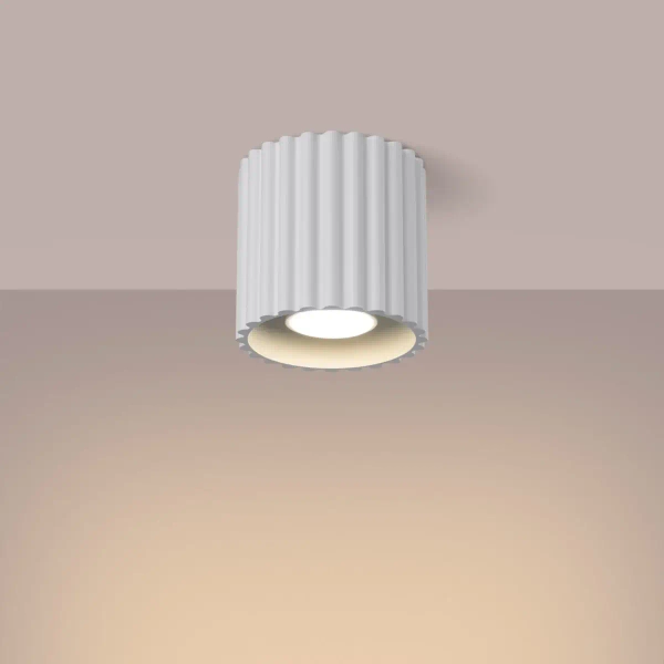 Metalowa lampa sufitowa AURA SL.1779 tubka ryflowana biała