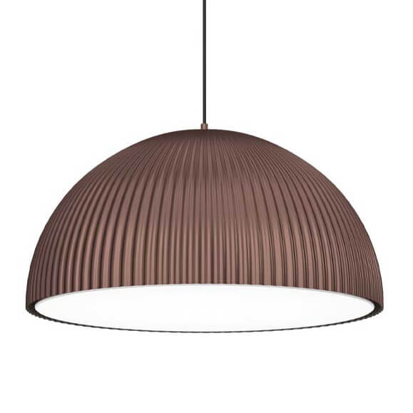 Kopułowa lampa wisząca Gandra 5039+5055 Shilo do salonu karbowana brązowa