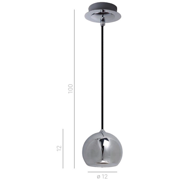 Wisząca LAMPA halogenowa JAMES FH5951-BCB-120 Italux metalowa OPRAWA kula ZWIS ball chrom