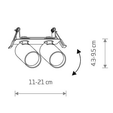 Lampa sufitowa wpustowa Fourty 11473 do gabinetu jedwabisty grafit