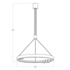 Ściemnialna lampa wisząca SERAFINO AZ5835 LED 43W 3000K złota czarna