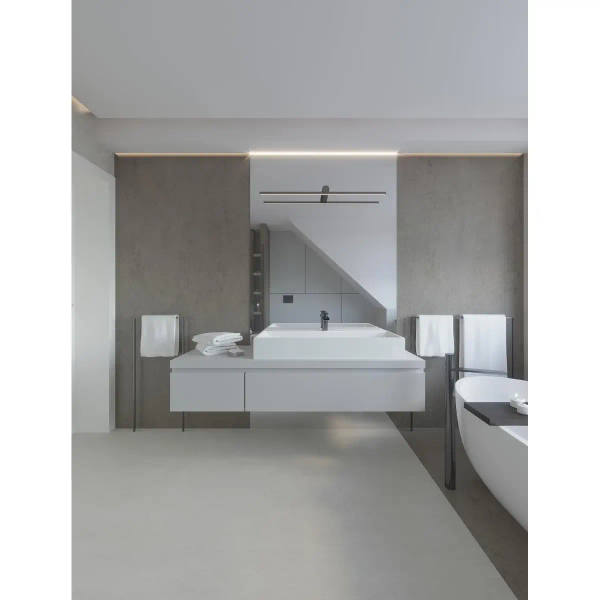 LAMPA ścienna FINGER W0232 Maxlight metalowa OPRAWA kinkiet liniowy LED 9W 3000K listwa łazienkowa IP54 czarna