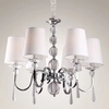 Wisząca lampa glamour do salonu CHARLOTTE P0109 metal tkanina chrom