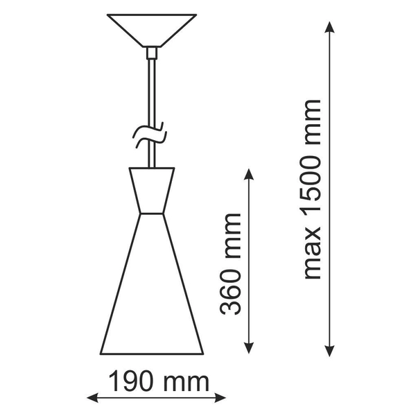 LAMPA wisząca MODERN 305466 Polux skandynawska OPRAWA metalowa ZWIS stożek czarny złoty