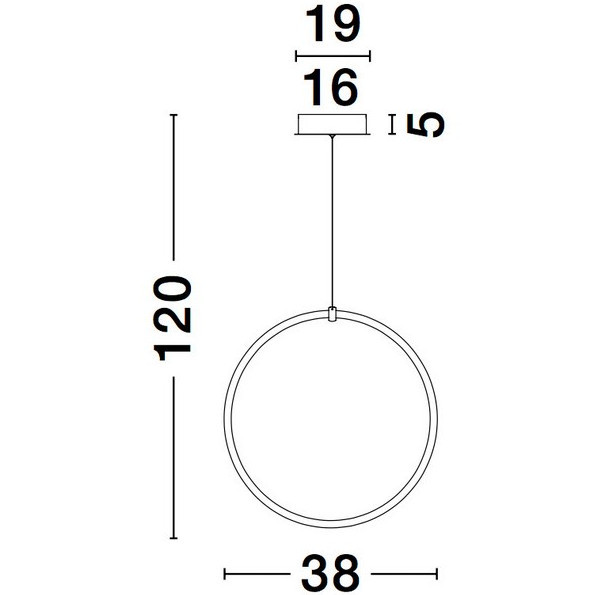 Wisząca LAMPA ring COLON LE41608 Luces Exclusivas metalowa OPRAWA pierścień ZWIS LED 21W 3000K okrągy czarny