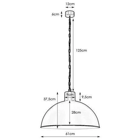 Wisząca LAMPA industrialna EKELUND 107736 Markslojd loftowa OPRAWA metalowa kopuła ZWIS na łańcuchu czarna