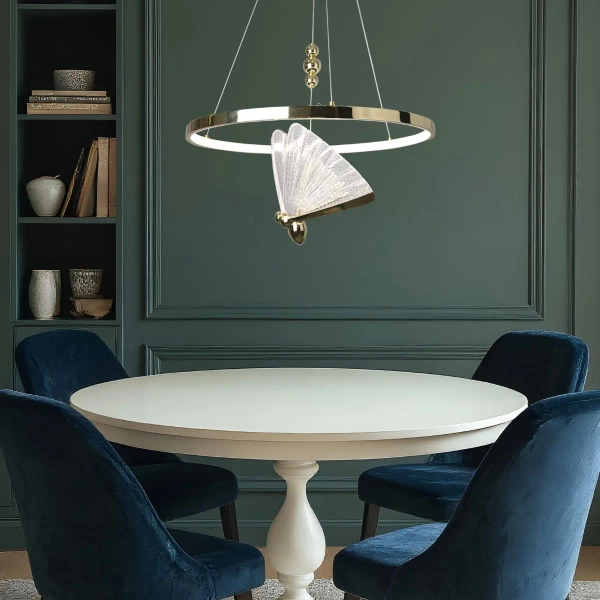 Ringowy żyrandol Marissa LP-2515/1P GD LED 66W CCT motyl złoty