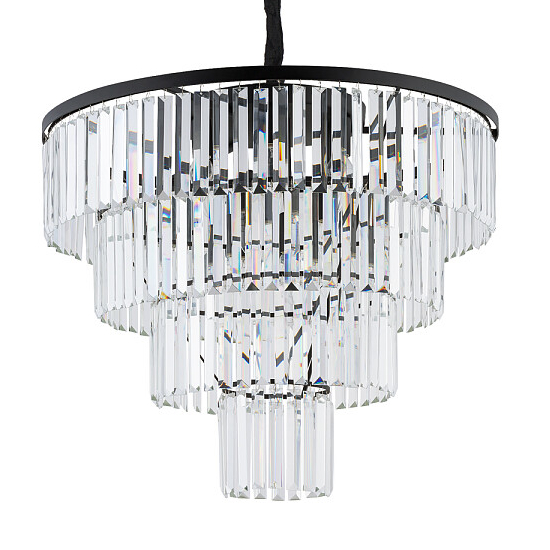 Kryształowy żyrandol glamour Cristal 7614 przezroczysty czarny