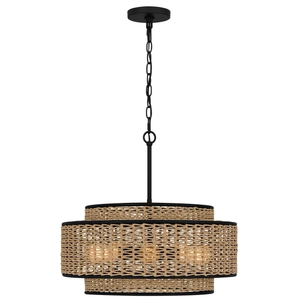 Ekologiczna lampa wisząca Teton QZ-TETON-5P-MBK naturalna lina
