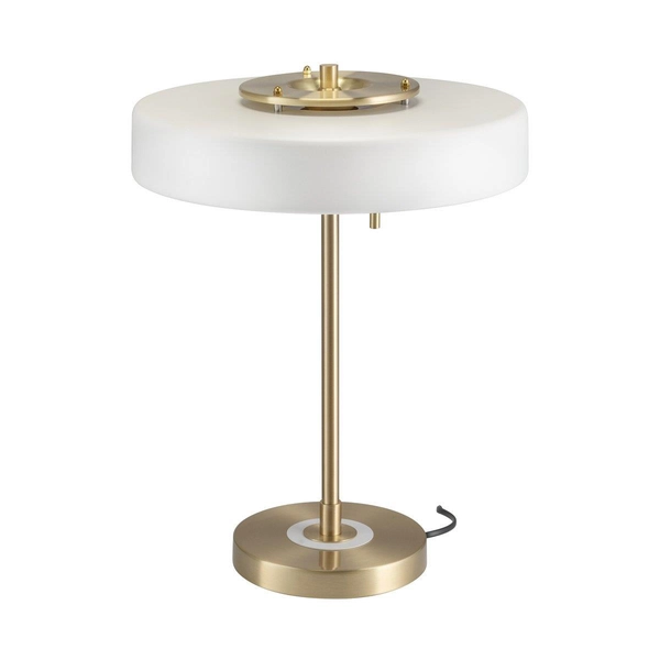 Lampa na komodę Artdeco MT8872 white Step okrągła do sypialni biała złota