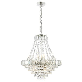 Regulowany żyrandol Osborne OSB1238-EH Dar Lighting rokoko do salonu kryształy srebrna