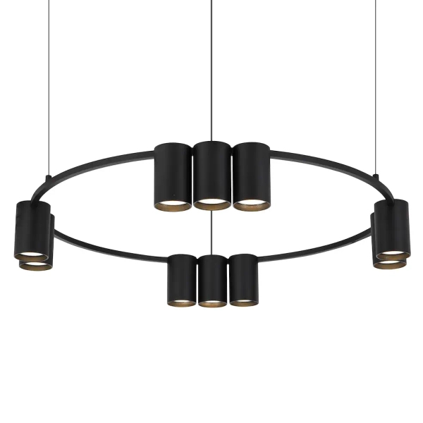 Salonowa lampa wisząca GENESIS ML0373 ring metalowy czarny