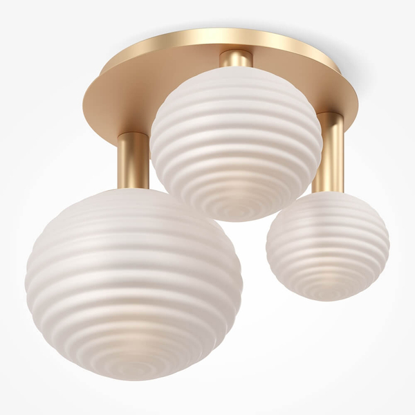 Lampa sufitowa Reels MOD268CL-03G Maytoni kule do salonu złota biała