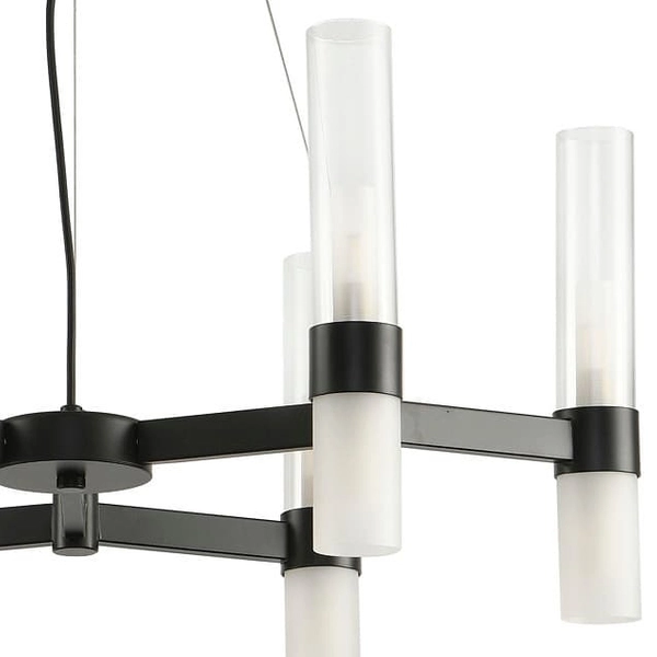 Żyrandol do jadalni Candela DN1505-6 black Step wielopunktowy tuby czarny