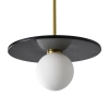 Marmurowa lampa wisząca Bilo PL0136-BK Yaskr kula biała czarna mosiądz OUTLET
