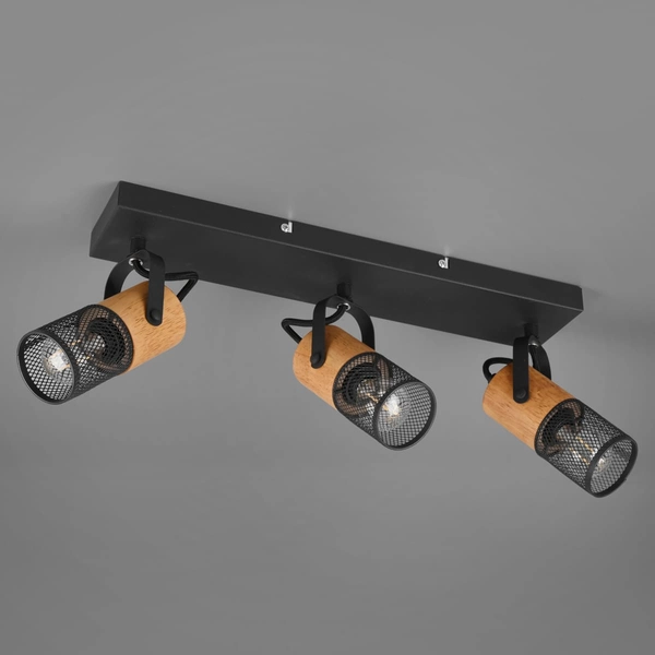 Plafon industrialny potrójny Tosh 804300332 Trio reflektorkowy czarny