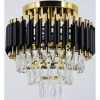 Salonowy plafon nad stół Toledo 6260/4B TR BL kryształowy złoty czarny