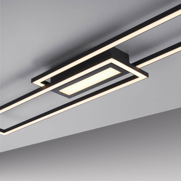 Sufitowa lampa Asmin prostokąty ramki LED 45W 3000K aluminium stal