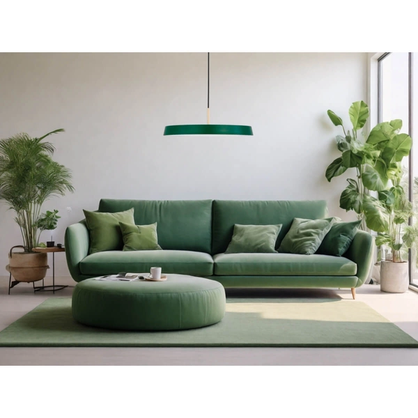 Nowoczesna lampa wisząca Coruna dysk LED 41W 3000K zielony złoty