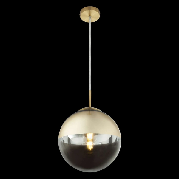 LAMPA wisząca VARUS 15856 Globo szklana OPRAWA zwis kula ball złota przezroczysta