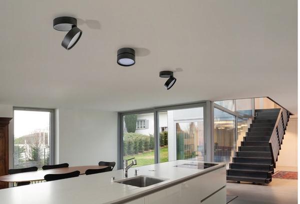 Sufitowa lampa kierunkowa Mona LED 12W czarny spot do holu
