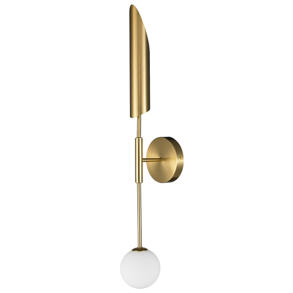 Lampa ścienna MIKA ST-F086 Step metal szklana kulka złota biała
