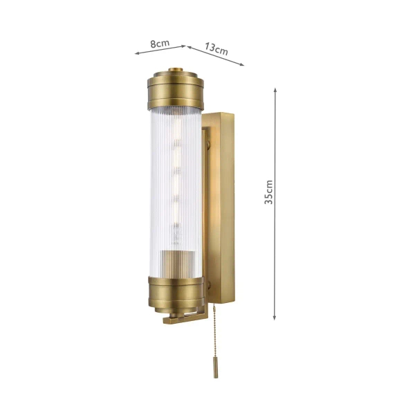 Łazienkowa lampa ścienna Tommaso TOM0763 tuba IP44 antyczny brąz