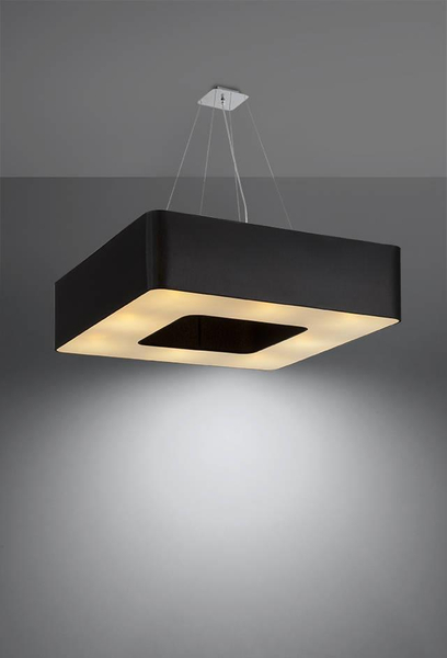 Wisząca LAMPA materiałowa SL.0828 kwadratowa OPRAWA zwis abażurowy czarny
