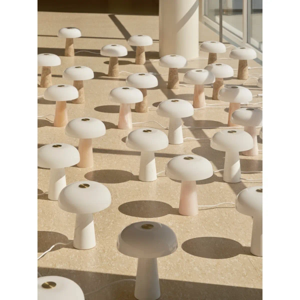 Marmurowa lampa stołowa Glossy 2520015001 grzybek biały