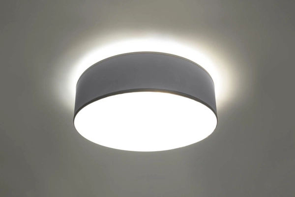 Plafon LAMPA sufitowa SL.0122 natynkowa OPRAWA okrągła szara