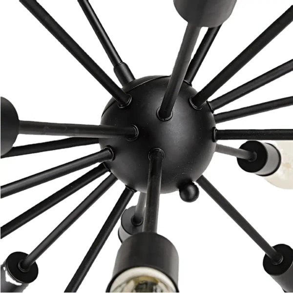 Lampa wisząca Retro LWS-18XE27 Abigali industrialna do salonu czarna