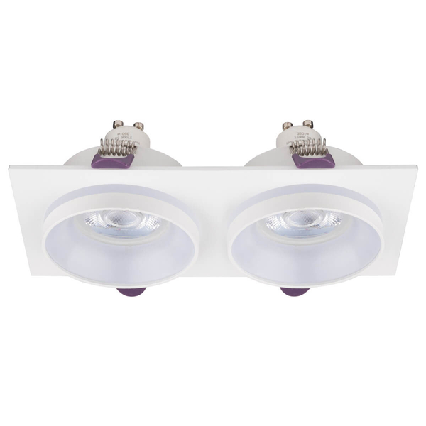 Wpustowa lampa podłużna Jet 6924 loft do salonu podwójna biała