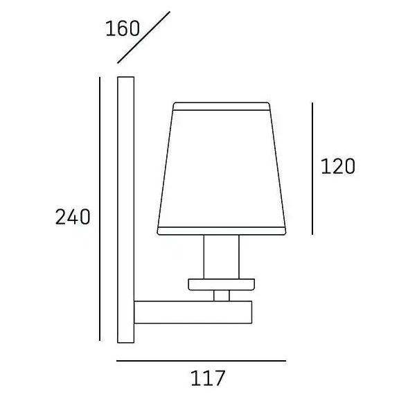 Abażurowa LAMPA ścienna LONDON W01014BK Cosmolight loftowy kinkiet materiałowy czarny